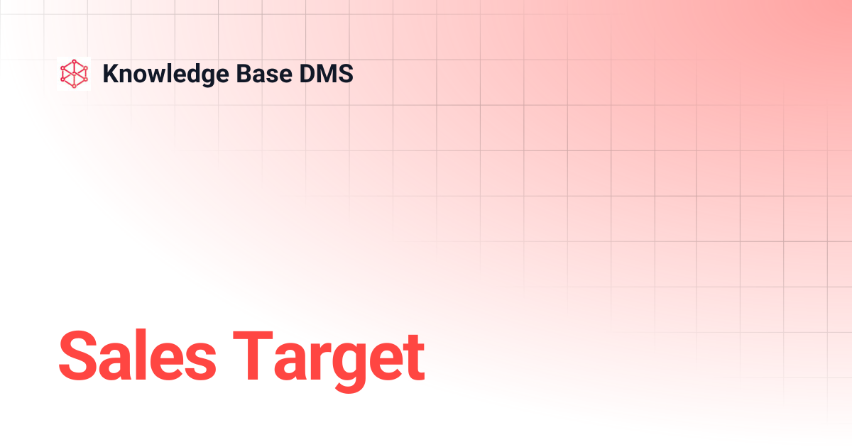 Sales Target | Knowledge Base DMS